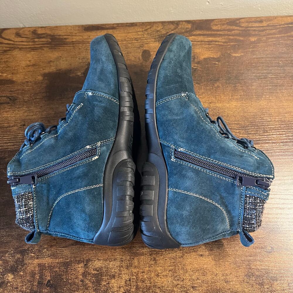 Propet Delaney Ankle Boots 7.5 Water Resistant Navy Blue Suede Lace Up Outdoor - Picture 6 of 10
